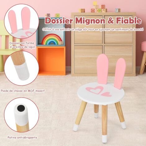 coiffeuse giantex 2 en 1 bureau avec chaise pour enfants miroir pivotants à  90 o amovible 3 tiroirs, 2 boîtes, rose - Achat & prix