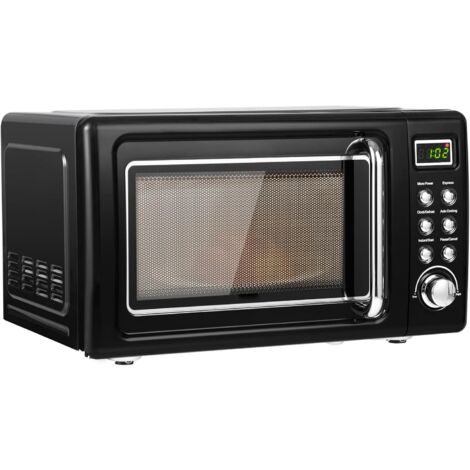 Costway 700W Red Retro Countertop Microwave Oven with 5 Micro
