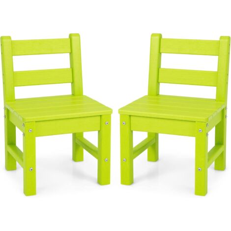 COSTWAY Lot de 2 Chaises pour Enfants en Plastique PE - 34 x 33 x 57 cm (L x l x H) Vert