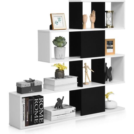 Costway – Bibliothèque 5 niveaux 120x19,5x109 cm – Bois épais avec dispositif anti-basculement – Patins antidérapants pour stabilité (1/5)