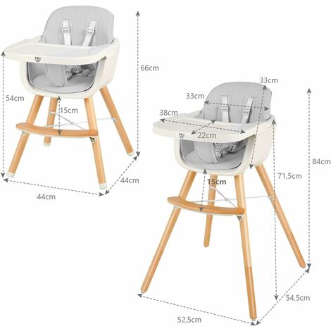 Chaise Haute Bébé Evolutive -dès 6 mois jusqu'à 20kg -Disco