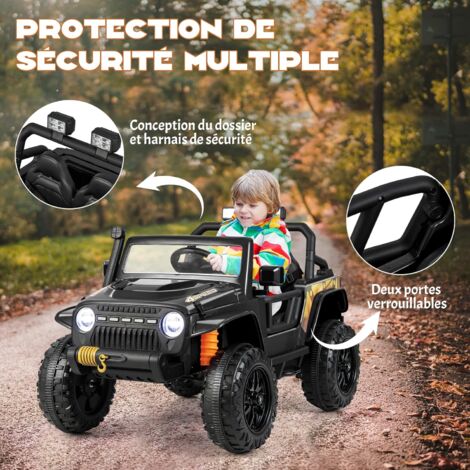 COSTWAY Tracteur Electrique 12V/10Ah pour Enfants 3-5 km/h avec Remorque  Télécommande 2,4G, MP3, USB,Pahres LED pour 3-8 Ans Vert