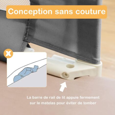 Barrière De Lit Tressée En Coton - Longueur 300 Cm, Douce Et Respirante, Protection Enfants Et Coins