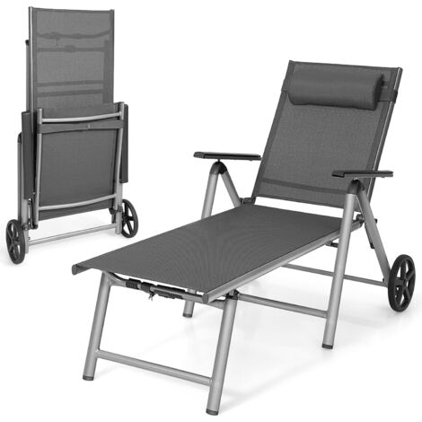 Bureau Debout Mobile Pliable COSTWAY - Hauteur Réglable 74-109 Cm, Plateau Inclinable, Roulettes, Sans Montage
