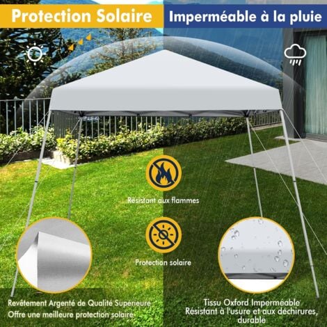 COSTWAY Tonnelle de Jardin Instantanée Pliable 3x3m/Tente de Jardin 3 Hauteurs Réglable Sac avec Sangles Anti-UV 50+ Imperméable pour Marché Patio Camping Blanc