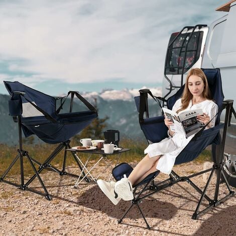 Costway chaise pliante avec pare soleil,chaise de camping pliable