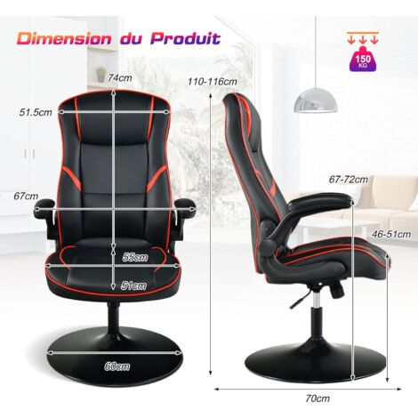 RYANGEL Chaise De Bureau, Ergonomique, 150 Kg, Avec Accoudoirs