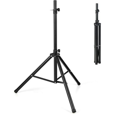 COSTWAY Pied d'Enceinte Trépied de Haut-Parleurs en Fer+PP Hauteur Réglable 97-181 cm Excellente Stabilité Pieds Antidérapant pour Le Bureau Maison Salle de Réunion Capacité de Charge 50 kg Noir