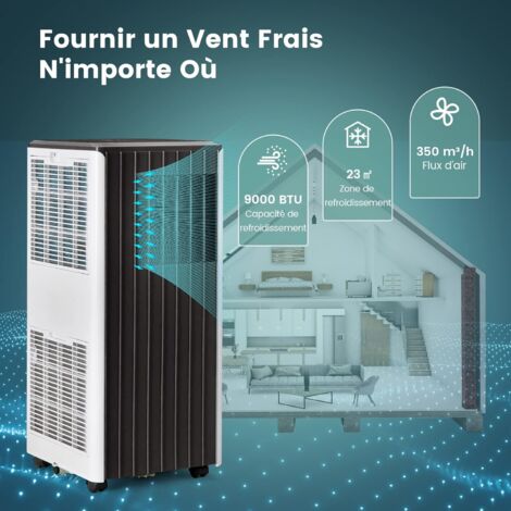 Climatiseur mobile COSTWAY 9000BTU [Classe énergétique A] Blanc