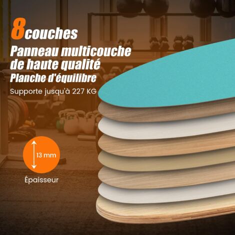 Vesta+ Planche d'équilibre en bois + application de fitness, planche d