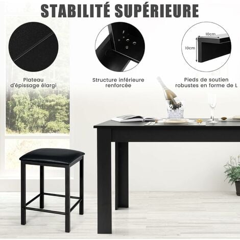 Table polyvalente rectangulaire 140x70 cm hêtre/noir