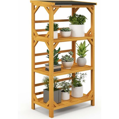 Costway étagère à fleurs de design vertical en bois avec 7