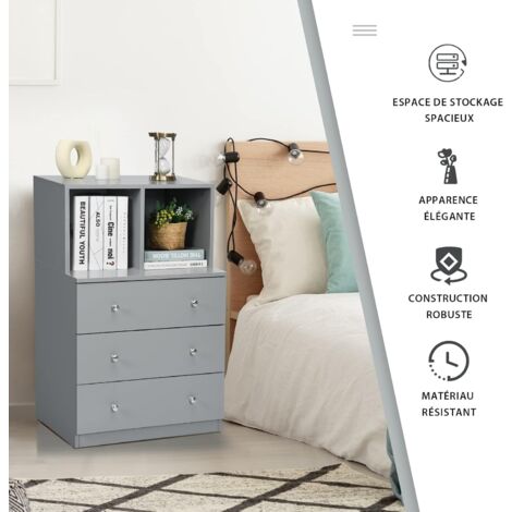 Commode étroite Rotin PE 91cm - Avec Tiroir Et Porte Cannage - Style Bohème - Pour Chambre Ou Salle De Bain