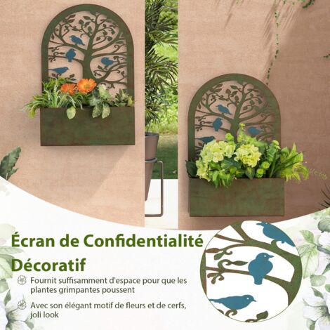 Lot de 2 Jardinières Murales en Métal "Tino" 35cm Blanc