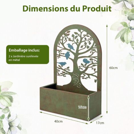 Homescapes support mural extérieur pour plante à suspendre, oiseaux 25 cm  AC1415 - Conforama