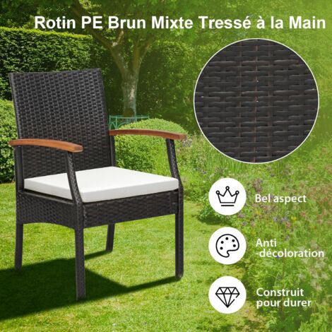 2 Chaises De Jardin Empilables COSTWAY - Tissu Respirant - Cadre Métal - 150 Kg - 61x58x85 Cm - Gris - 4