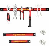 COSTWAY 3 Pièces Barres Magnétiques pour Outils Barres Magnétiques Barre à Couteau Aimentée