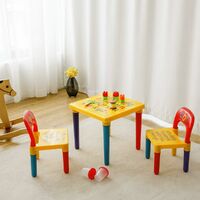 Costway Table et Chaises pour Enfants Ensemble Table et Chaises Lettres de lAlphabet en Plastique Cadeau Educatif