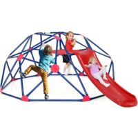 Costway – Dôme d'escalade enfants avec toboggan – Aire de jeux intérieure/extérieure – Charge 180kg – Pour 3 à 10 ans – Tissu résistant aux intempéries