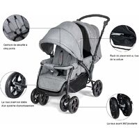 Costway Poussette Double Bebe Poussette Pliable Pour Jumeaux Poussette Canne De Voyage Gris Pour Deux Bebe