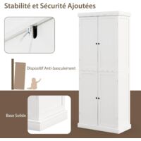 COSTWAY Armoire de Rangement, Armoire Penderie à 2 Portes Vitrée avec COSTWAY Armoire de Rangement, Armoire Penderie à 2 Portes Vitrée avec