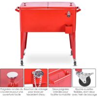 Chariot Isothermique 91 L Avec Roulettes - Réfrigérateur Mobile Pour Fêtes, BBQ, Piscine, Avec Ouvre-bouteille - 10