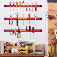 COSTWAY Lot de 6 Porte-outils Magnétiques en Acier 46CM Charge Chacune Maximale 10KG pour Maison,Garage,Cave,Atelier