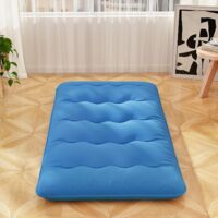 Matelas Futon Japonais Portable Tatami Pliable 90x200cm Bleu - Doux Et Moelleux Pour Sol Ou Lit