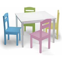 Costway Ensemble Table Et Chaises Enfant En Bois Pour Travailler Manger Jouer 66 X 56 X
