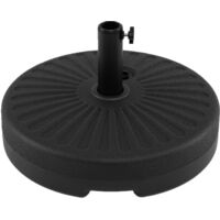 Base pour Parasol Rond 51 cm, Diamètre du Mât jusqu'à 38, 48 mm, Support pour Parasol Remplissable d'Eau et Sable avec 2 Raccords, Porte-mât en Métal
