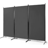 COSTWAY Paravent sur Pied 3 Panneaux Pliable,Brise Vue，Cloison de Séparation Pièce Protéger Privée, 260 x 183 CM Gris