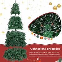 COSTWAY Arbre de Noël Artificiel 275CM à Charnière avec Support Métallique,3594 Branches Sapin Douglas PVC Décoration de Fête Vert