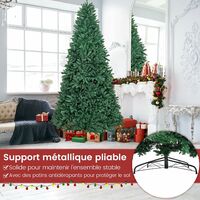 COSTWAY Arbre de Noël Artificiel 275CM à Charnière avec Support Métallique,3594 Branches Sapin Douglas PVC Décoration de Fête Vert