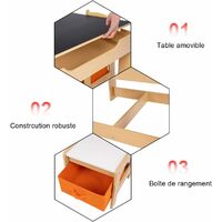 Table Enfant Avec 2 Chaises En PE – 4 Boîtes De Rangement Amovibles – Charge 80 Kg – Pour 2-6 Ans – Rose – Assemblage Facile - 6