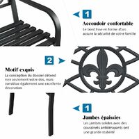 Banc De Jardin Pliable 3 Places HDPE - 182 Cm, Charge 300 Kg, Poignée Transport - Pour Camping, Terrasse