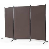 COSTWAY Paravent sur Pied 3 Panneaux Pliable,Brise Vue，Cloison de Séparation Pièce Protéger Privée, 260 x 183 CM Café