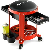 Tabouret D'Atelier Pneumatique - 4 Roulettes Universelles Avec Plateau à Outils