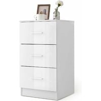 COSTWAY Caisson de Bureau Meuble de Rangement avec 3 Tiroirs pour Feuilles A4, Lettre,Dossiers et Documents 37 x 34 x 66,5 CM Blanc