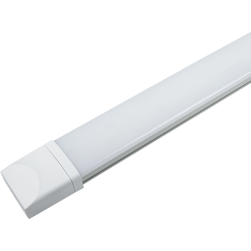 Luce Bianco Freddo 6400K Sostituzione Neon 2x Plafoniere LED 60cm 18W Professionale Alta Efficienza impermeabile IP65 2160 lumen Fascio Luminoso 120° 