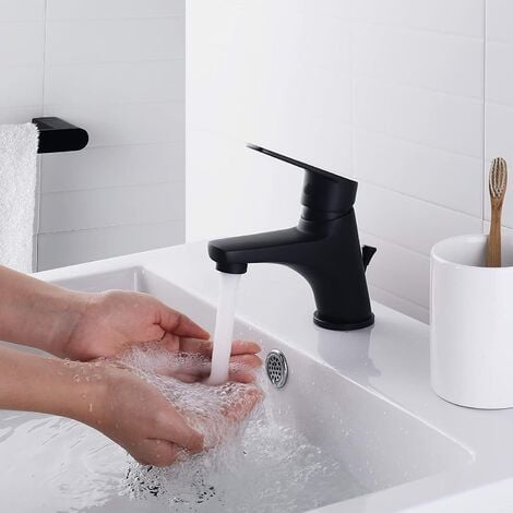 CECIPA Miscelatore lavabo con saltarello Piccolo rubinetto da bagno per  bagno, toilette Nero Ottone