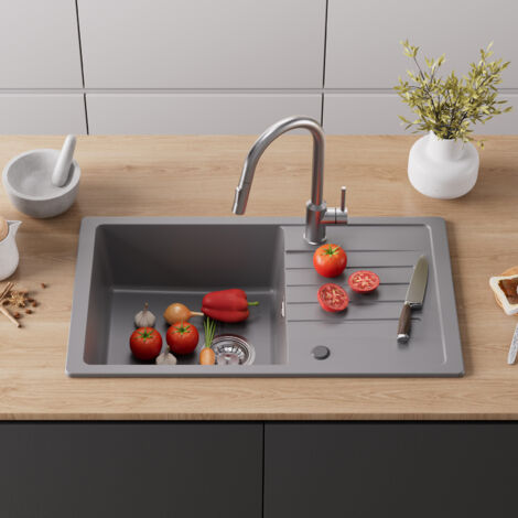 Fregadero De Cocina De Granito, Cuarzo Y Resina. Mod. Amsterdam 10 Con