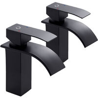 Comprar Grifo de lavabo de cascada negro mate online