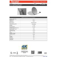 Tecatel E80C1LSCCK1 - Kit parabólica de 80 cm (Soporte, LNB Universal, Cable, Conectores, Grapas, Bridas y buscador), Color Blanco