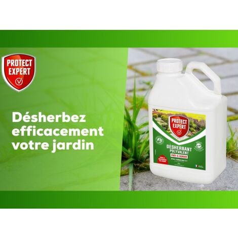 PROTECT EXPERT – Désherbant Polyvalent Prêt-à-Verser 5L  Élimine Rapidement les Mauvaises Herbes  Format Économique
