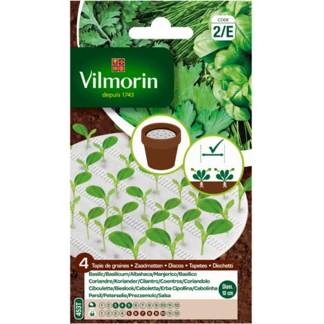 Vilmorin Graines du basilic, de Cilantro, de la ciboulette et du persil - 4 disques biodgradables (1/2)