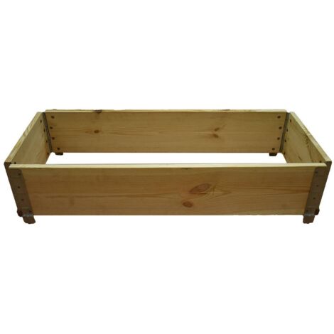 Multitanks – Carré potager en bois de sapin chanfreiné 1000x400mm – Hauteur 19.5cm – Contenance 78 litres – Montage sans clous ni vis