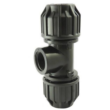 Raccord à compression Té 90° avec dérivation taraudée Ø A: 90mm Ø B: 3''