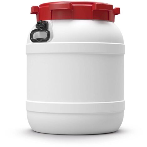 Multitanks – Fut alimentaire en plastique HDPE 55 litres – Ouverture à vis – Étanchéité avec joint en caoutchouc – Certifié UN pour matières solides