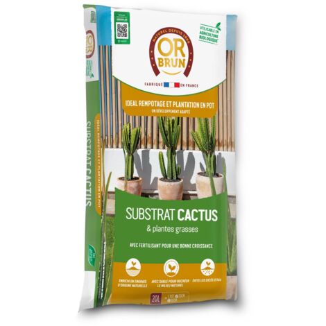Substrat Cactus Or Brun 20 litres – Drainage et équilibre pour vos plantes