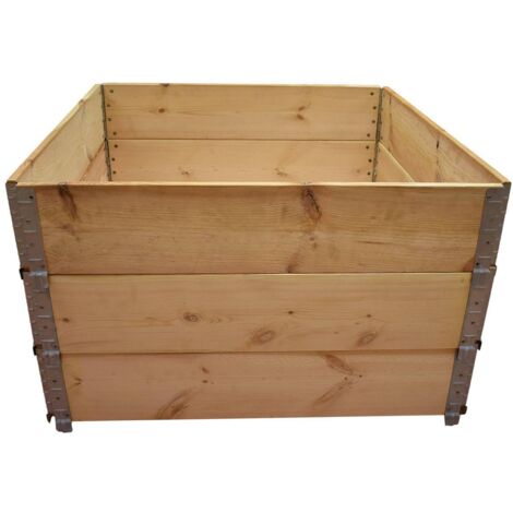 Multitanks – Carré potager en bois de sapin 1000x1000mm – Hauteur 585mm – Capacité 585 litres – Charnières en acier galvanisé
